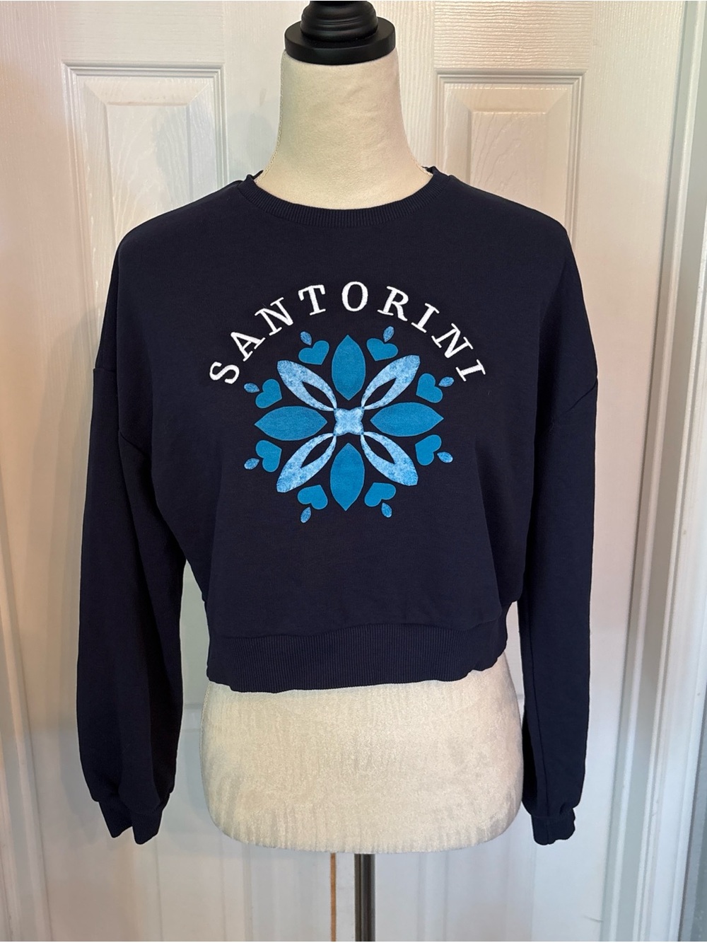 Francesca's Collections Santorini Sweatshirt Coastal Resortwear Island Greece